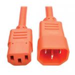 Tripp Lite PDU Power Cord C13 to C14 10A 250V 18 AWG 6ft Orange 8TLP004006AOR