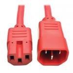 Tripp Lite Power Cord C14 to C15 Heavy Duty 15A 250V 14 AWG 3ft Red 8TLP018003ARD