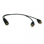 Tripp Lite 3.5mm Mini Stereo Cable adapter Y Splitter for Speakers and Headphones 1ft 8TLP313001