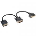 Tripp Lite DVI Y Splitter Cable Digital and VGA Monitors DVI I Male to DVI D Female and HD15 6in 8TLP56406NDV