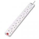 Tripp Lite 6 Outlet Power Strip British BS1363A Outlets Individually Switched 220 250V 13A 3m Cord White 8TLPS6B35W