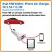 Dual Port USB Car Charger 5V 4.8A 24W