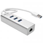 Tripp Lite USB 3.0 SuperSpeed to Gigabit Ethernet NIC Network Adapter with 3 Port USB 3.0 Hub 8TLU336U03GB