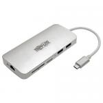 Tripp Lite USB C Docking Station 4K HDMI Thunderbolt 3 PD Charging Micro SD Silver 8TLU442DOCK11S