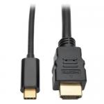 Tripp Lite USB C to HDMI Adapter Cable 4K HDCP Black 3ft 8TLU444003H