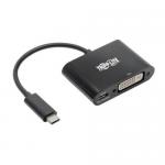 Tripp Lite USB C to DVI Adapter with PD Charging Black 8TLU44406NDBC