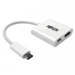 Tripp Lite USB C to HDMI Adapter with PD Charging HDCP White 8TLU44406NH4C