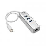 Tripp Lite 3 Port USB C Hub with LAN Port USB C to 3x USB A Ports and Gbe USB 3.0 White 8TLU4600033A1G