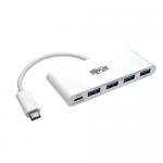 Tripp Lite 4 Port USB C Hub with Power Delivery USB C to 4x USB A Ports USB 3.0 White 8TLU4600044AC