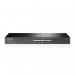 This photo shows a lineup of TP-Link routers and switches, including a 16 port 10100Mbps rackmount network switch. The sleek black design and compact size make these devices perfect for organizing and optimizing your network connections.