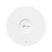 The image shows various TP-Link routers and switches, as well as the TP-Link AX3600 ceiling mount dual-band Wi-Fi 6 access point. The devices are sleek and modern in design, with white and silver colors. The access point features four antennas and has a compact, round shape.