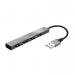 Trust Halyx 4 Port USB 2.0 480Mbits Aluminium Interface Hub 8TR23786