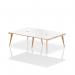 Oslo 1200mm Back to Back 4 Person Desk White Top Natural Wood Edge White Frame OSL0104 91627DY