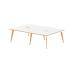 Oslo 1200mm Back to Back 4 Person Desk White Top Natural Wood Edge White Frame OSL0104 91627DY