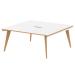 Oslo 1600mm Back to Back 2 Person Desk White Top Natural Wood Edge White Frame OSL0109 91662DY