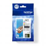 Brother Black Cyan Magenta Yellow Standard Capacity Ink Cartridge Multipack 4 x 200 pages (Pack 4) - LC421VAL BRLC421VAL