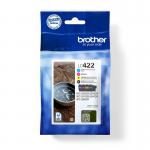 Brother Black Cyan Magenta Yellow Standard Capacity Ink Cartridge Multipack 4 x 550 pages (Pack 4) - LC422VAL BRLC422VAL