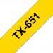 Brother Black On Yellow Ptouch Ribbon 24mm x 15m - TX651 BRTX651