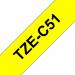 Brother Black On Yellow PTouch Ribbon 24mm x 5m - TZEC51 BRTZEC51