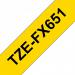 Brother Black On Yellow Label Tape 24mm x 8m - TZEFX651 