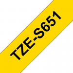 Brother Black On Yellow Strong Label Tape 24mm x 8m - TZES651 BRTZES651