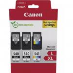 Canon PG-540/C541 Black & Colour High Yield Ink Cartridge  2 x 11ml + 1 x 15ml - 5224B017 CAPG540X2/CL541XL