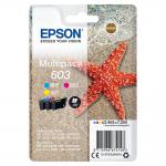 Epson 603 Starfish Cyan Magenta Yellow Standard Capacity Ink Cartridge Multipack 3 x 2.4ml (Pack 3) - C13T03U54010 EPT03U54010