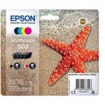 Epson 603 Starfish Black Cyan Magenta Yellow Standard Capacity Ink Cartridge Multipack 3.4ml + 3 x 2.4ml (Pack 4) - C13T03U64010 EPT03U64010