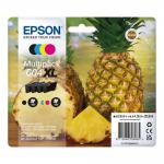 Epson Pineapple 604 Black Cyan Magenta Yellow High Capacity Ink Cartridge Multipack 8.9ml + 3 x 4ml (Pack 4) - C13T10H64010 EPT10H64010