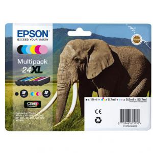 Click to view product details and reviews for Epson 24 Elephant Black Cyan Light Cyan Light Magenta Magenta Yellow.