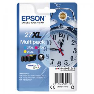 Epson 27XL Alarm Clock Cyan Magenta Yellow High Yield Ink Cartridge