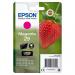 The photograph shows a group of vibrant Epson ink cartridges in magenta, neatly packaged in a blister pack. They are labeled T2983 Strawberry Magenta Standard Capacity Ink Cartridge and have the product code C13T29834022 EPT29834022.