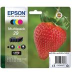 Epson 29 Strawberry Black Cyan Magenta Yellow Standard Capacity Ink Cartridge Multipack 5ml + 3 x 3ml (Pack 4) - C13T29864012 EPT29864010