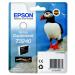 The photograph shows a set of Epson T3240 ink cartridges in the Puffin Gloss Optimiser color, each containing 14ml of ink. The labels feature the Epson logo and product details, with bright and vibrant colors. The cartridges are lined up neatly and ready for use.