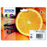Epson 33 Oranges Black Photo Black Cyan Magenta Yellow Standard Capacity Ink Cartridge Multipack 2 x 6.4ml + 3 x 4.5ml (Pack 5) - C13T33374011 EPT33374010