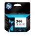 The photo shows a standard capacity HP 344 tricolour ink cartridge with a capacity of 14ml. It is specifically designed for use with HP inkjet printers and provides high-quality, vibrant colours for all printing needs.
