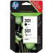 HP 301 Black Standard Capacity Ink Cartridge 2x3ml Tricolour Ink 3ml Multipack - E5Y87EE HPE5Y87EE