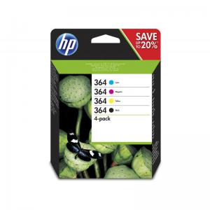 HP 364 Black and Colour Standard Capacity Ink Cartridge 6ml 3x 3ml