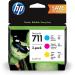 HP 711 Colour Standard Capacity Ink Cartridge 3x 29ml Multipack - P2V32A HPP2V32A