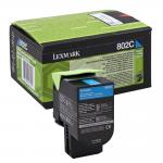 Lexmark 802C Cyan Toner Cartridge 1K pages - 80C20C0 LE80C20C0
