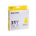 Ricoh GC31Y Yellow Standard Capacity Gel Ink Cartridge 1.56k pages for GXE3350N - 405691 RI405691