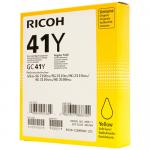 Ricoh GC41YL Yellow Standard Capacity Gel Ink Cartridge 600 pages - 405768 RI405768