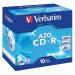 Verbatim CDR Crystal 700MB Box of 10 - 43327 VE43327