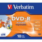 Verbatim DVD-R 4.7GB Printable Jewel Case Box of 10 - 43521 VE43521