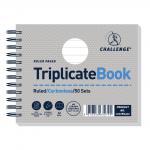 Challenge Triplicate Book Carbonless Wirebound Ruled 50 Sets 105x130mm Ref 100080472 [Pack 5] F63079