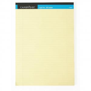 Cambridge Legal Pad Headbound Ruled Margin Perforated 100pp A4 Yellow