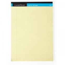 Cheap Stationery Supply of Cambridge Legal Pad Headbound Ruled Margin Perforated 100pp A4 Yellow Paper 100080179 Pack of 10 F79025 Office Statationery