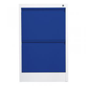 Phoenix FC Series FC1002GBK 2 Drawer Filing Cabinet Grey Body Blue Drawers with Key lock FC1002GBK