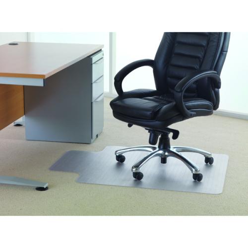 Cleartex Pvc Chair Mat Carpet Lipped 920x1210mm Clear Fl74101