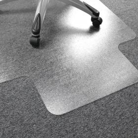 Floortex Cleartex PVC Chair Mat Carpet Lipped 1200x900x2.2mm Clear 119225LV FL74101